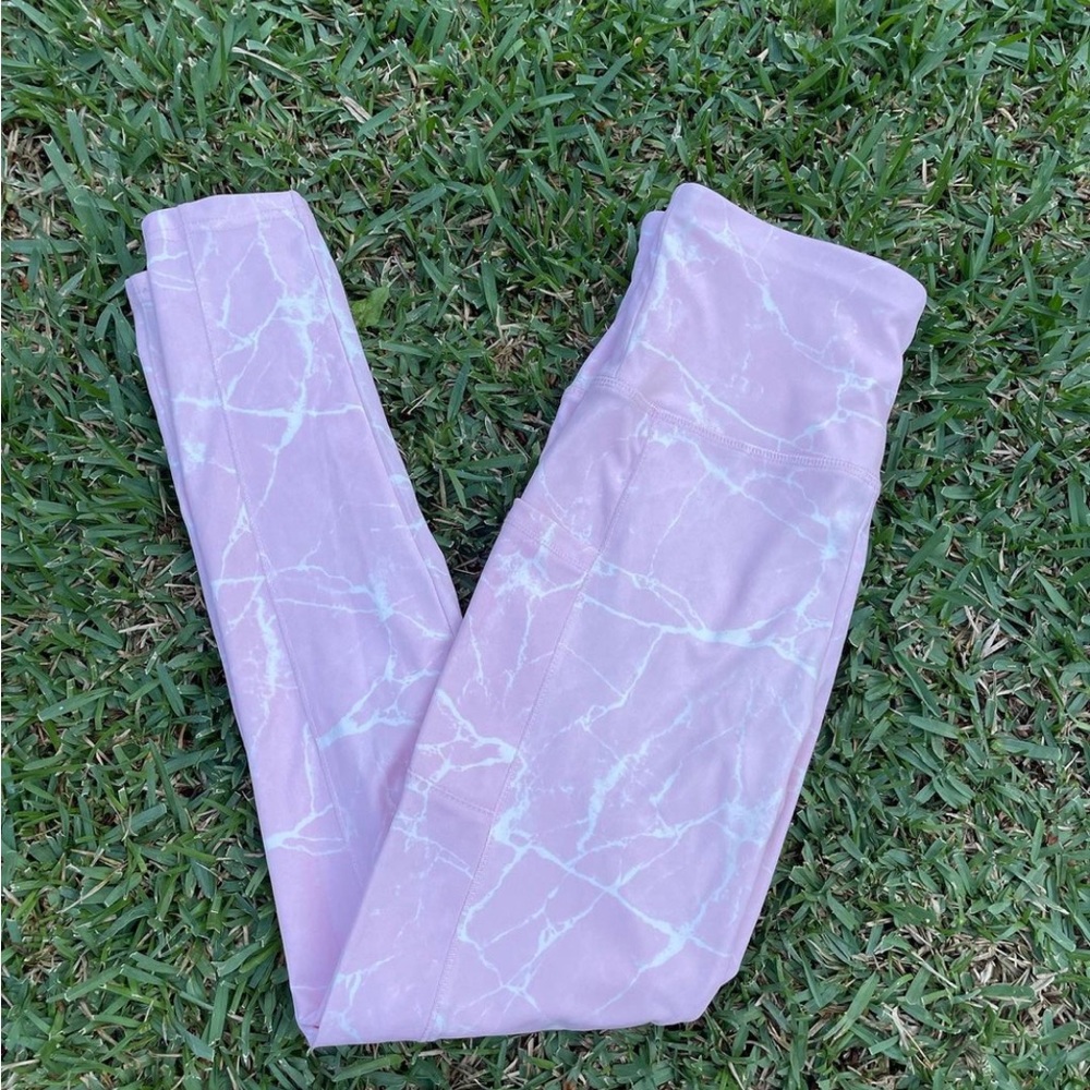 marble pink leggings